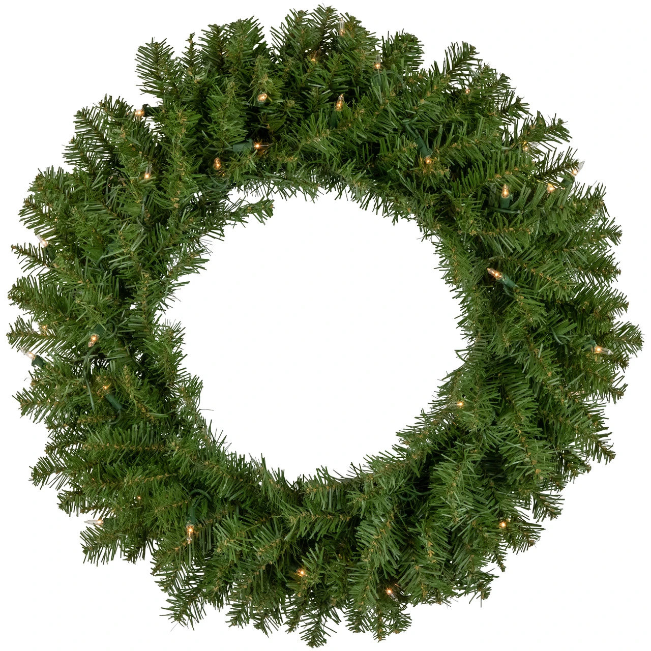 Pre-Lit LED Rockwood Pine Artificial Christmas Wreath, 24-Inch, Warm White Lights 1 Pre-Lit LED Rockwood Pine Artificial Christmas Wreath, 24-Inch, Warm White Lights