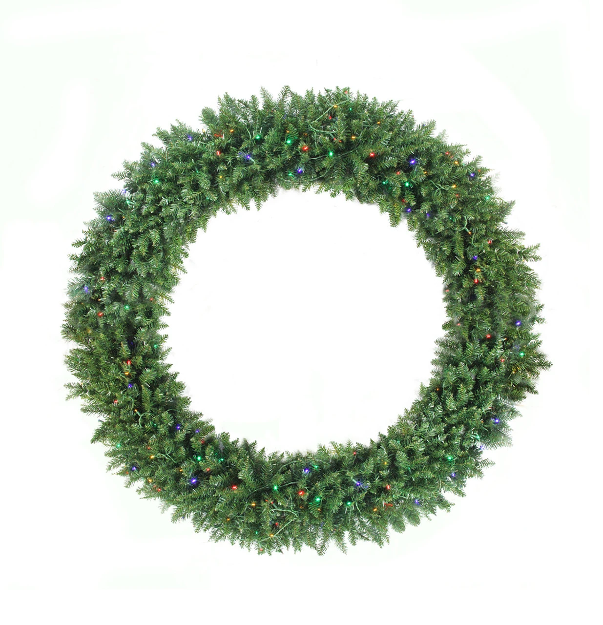Pre-Lit Buffalo Fir Commercial Artificial Christmas Wreath - 72-Inch, Multicolor LED Lights 1 Pre-Lit Buffalo Fir Commercial Artificial Christmas Wreath - 72-Inch, Multicolor LED Lights