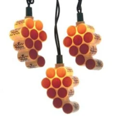 10-Count Red Wine Corks Grape Cluster Christmas Light Set, 8.8ft Green Wire -Best Christmas Store ksa20ul4310 03 13032.1667519326