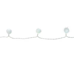 40-Count Cool White Iridescent Snowball LED Christmas Lights - 19.2 Ft White Wire