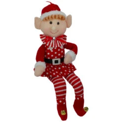 15" Girl Elf In Polka Dot Dress Christmas Ornament -Best Christmas Store ksa d3479 b 04 38714.1667529945