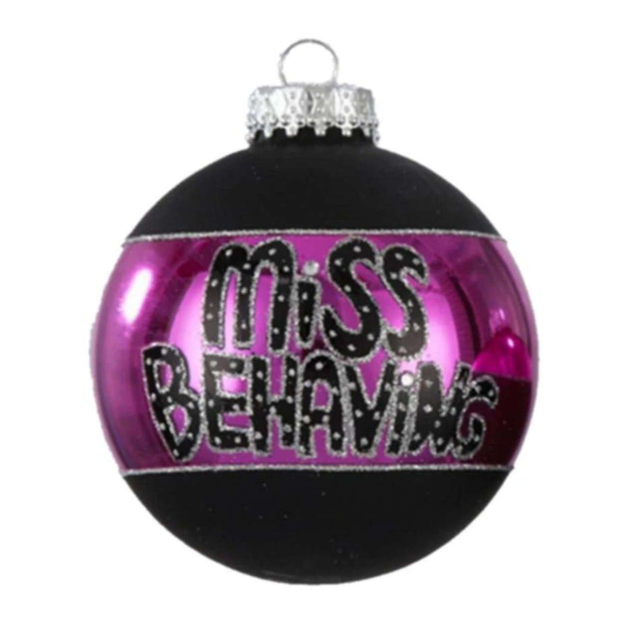 4ct Purple And Black Shiny Glass Christmas Ball Ornaments 3.25" (80mm) 2 4ct Purple And Black Shiny Glass Christmas Ball Ornaments 3.25" (80mm) - Image 2