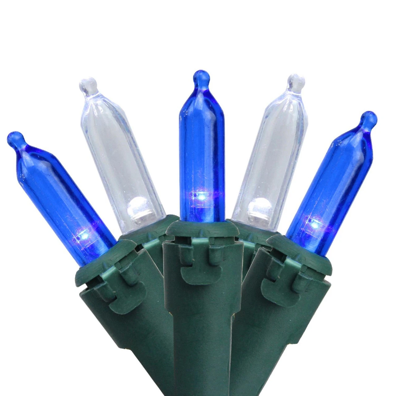 50-Count Blue And White LED Mini Christmas Lights - 16.25 Ft Green Wire 1 50-Count Blue And White LED Mini Christmas Lights - 16.25 Ft Green Wire