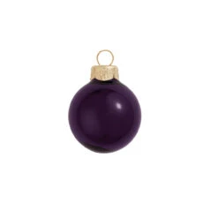 4ct Purple Shiny Glass Christmas Ball Ornaments 4.75" (120mm)