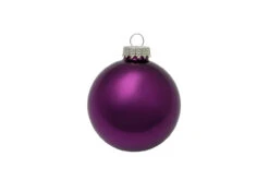 8ct Purple Shiny Glass Christmas Ball Ornaments 3.25" (80mm)