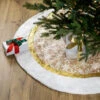 48" White And Gold Snowflake Christmas Tree Skirt