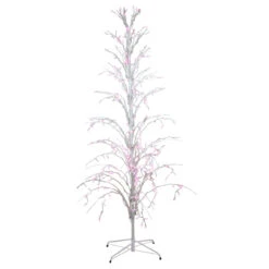 4' Pink LED Lighted Christmas Cascade Twig Tree Outdoor Decoration