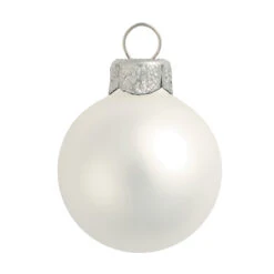 40ct Silver Matte Glass Ball Christmas Ornaments 1.5" (40mm)