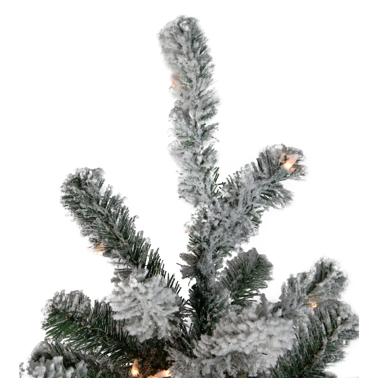 7.5' Pre-Lit Full Flocked Natural Emerald Artificial Christmas Tree - Warm Clear Lights 2 7.5' Pre-Lit Full Flocked Natural Emerald Artificial Christmas Tree - Warm Clear Lights - Image 2