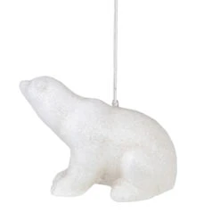 5" White Glitter Sitting Polar Bear Christmas Hanging Ornament -Best Christmas Store meravic r7084 3 50903.1667578537