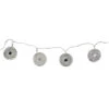 10 Battery Operated Silver Dream Catcher Disk Christmas Lights -68ft, Clear Wire