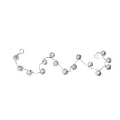 5' X 2" Silver And Black Jingle Bell Star Cutouts Artificial Christmas Garland - Unlit