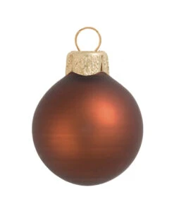 12ct Chocolate Brown Matte Glass Christmas Ball Ornaments 2.75" (70mm)