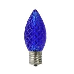 Pack Of 25 Faceted LED C9 Blue Christmas Replacement Bulbs