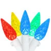 70ct Multi-Color Faceted LED C6 Christmas Light Set - 24.25ft White Wire