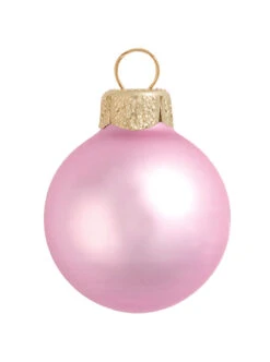 Matte Pale Pink Glass Ball Christmas Ornament 7" (177mm)