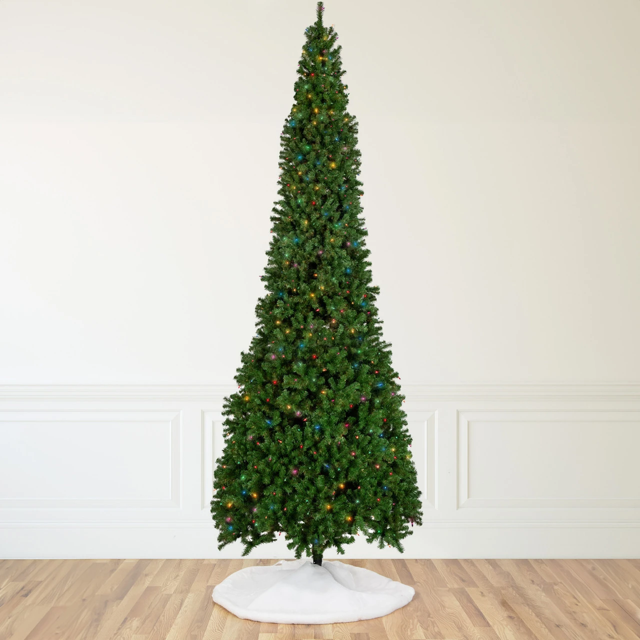 16' Pre-Lit Commercial Pendleton Spruce Slim Artificial Christmas Tree, Multicolor Lights 1 16' Pre-Lit Commercial Pendleton Spruce Slim Artificial Christmas Tree, Multicolor Lights