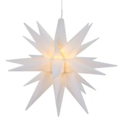 12" White LED Lighted Battery Operated Moravian Star Christmas Decoration