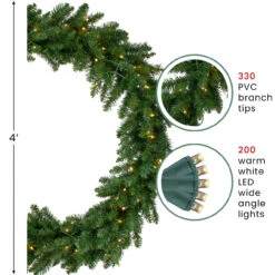 LED Lighted Buffalo Fir Artificial Christmas Wreath - 48-Inch, Warm White Lights 7 LED Lighted Buffalo Fir Artificial Christmas Wreath - 48-Inch, Warm White Lights -Best Christmas Store northlight z99664 info 74841.1679442618