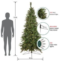 7.5' Pre-Lit Slim Canyon Pine Half Wall Artificial Christmas Tree - Clear Lights -Best Christmas Store northlight20gb20ytc257 gr 93554.1667263640