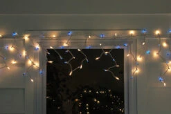 50 Blue And Clear Mini Window Curtain Icicle Christmas Lights - 2.6 Ft White Wire -Best Christmas Store northlight20ha16039 1 52508.1667662180