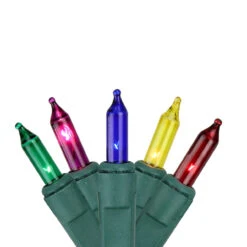 4' X 6' Multi-Color Mini Net Mesh Style Christmas Lights, Green Wire