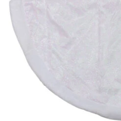 48" White Iridescent Glitter Snowflake Christmas Tree Skirt -Best Christmas Store northlight20l85452 95284.1667597477