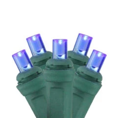 4' X 6' Blue LED Wide Angle Christmas Net Lights, Green Wire