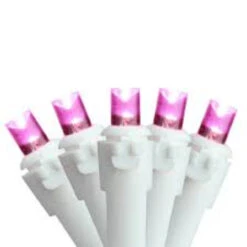 50 Pink LED Wide Angle Christmas Lights - 16.25 Ft White Wire -Best Christmas Store northlight20nl02567 03 89355.1667659902
