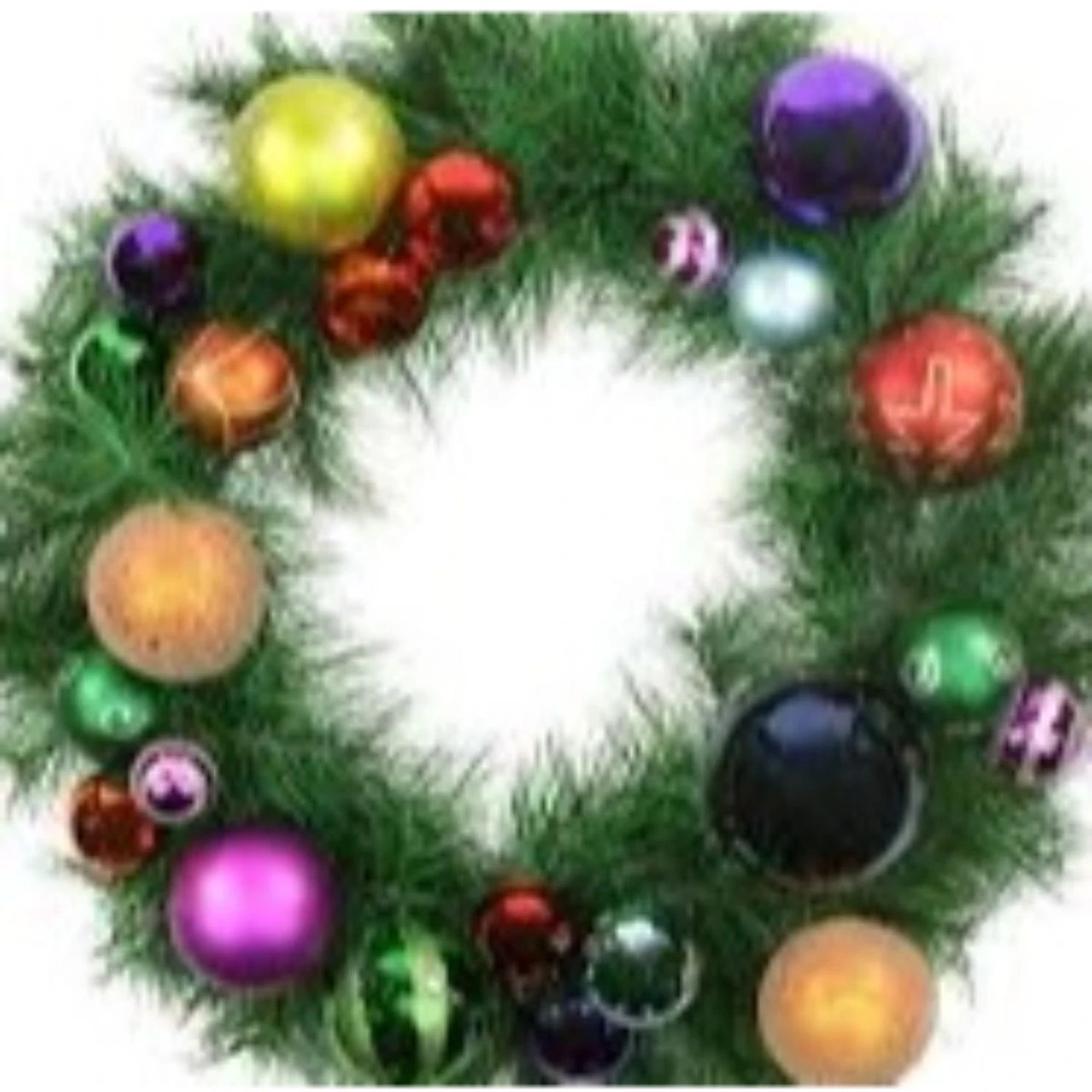 Multi-Colored Ornaments And Artificial Pine Christmas Wreath, 24-Inch, Unlit 3 Multi-Colored Ornaments And Artificial Pine Christmas Wreath, 24-Inch, Unlit - Image 3