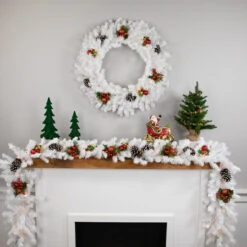 White Canadian Pine Artificial Christmas Wreath, 24-Inch, Unlit -Best Christmas Store northlight20v04269 03 42584.1676391703