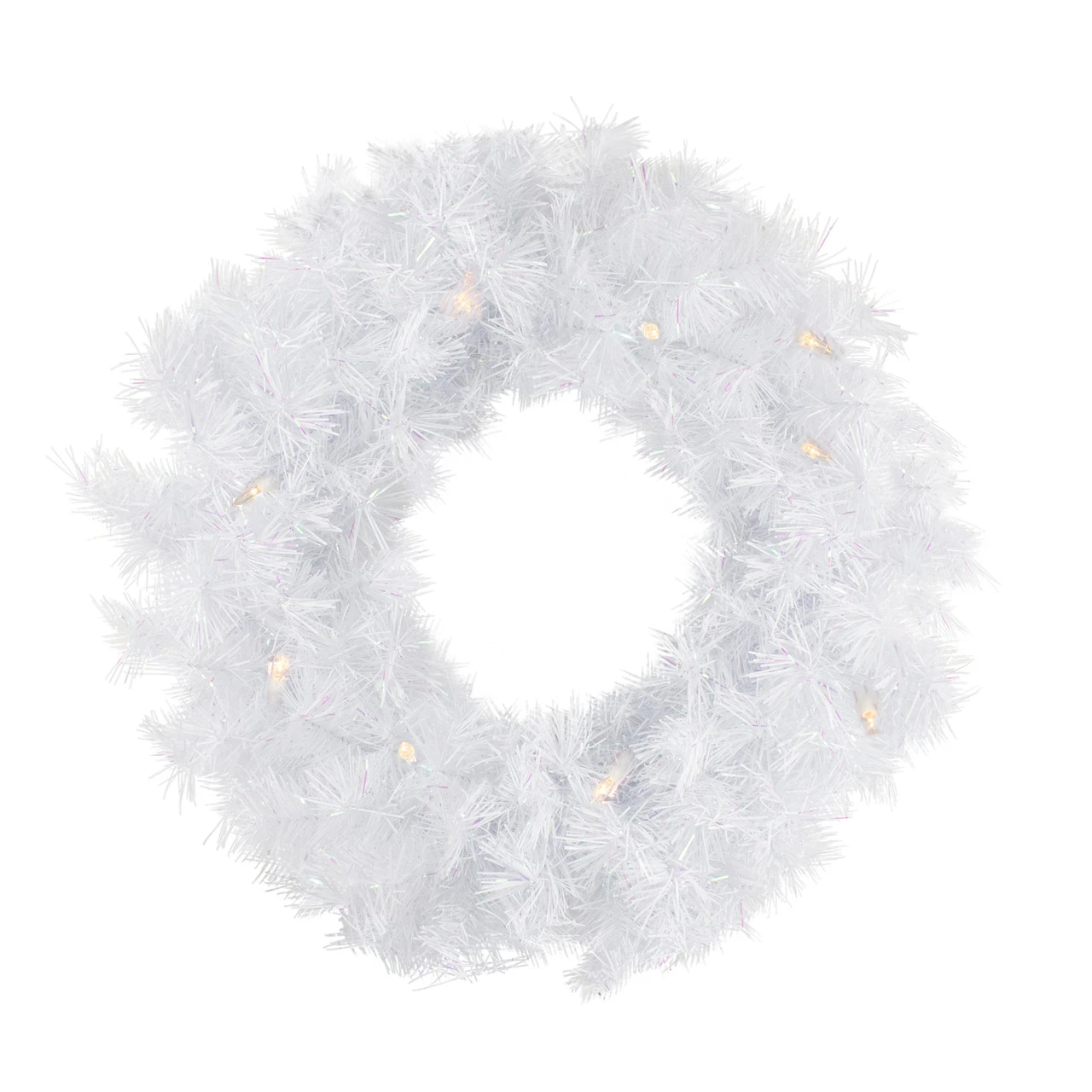 Pre-Lit White Alaskan Pine Artificial Christmas Wreath, 48-Inch, Warm White LEDLights 1 Pre-Lit White Alaskan Pine Artificial Christmas Wreath, 48-Inch, Warm White LEDLights