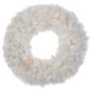 Pre-Lit White Alaskan Pine Artificial Christmas Wreath, 36-Inch, Warm White LED Lights