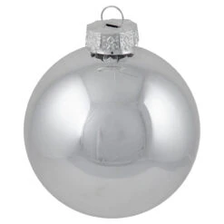72ct Silver Shiny And Matte Christmas Glass Ball Ornaments 4" (100mm) -Best Christmas Store northlight20wy15216 04 16419.1667576169