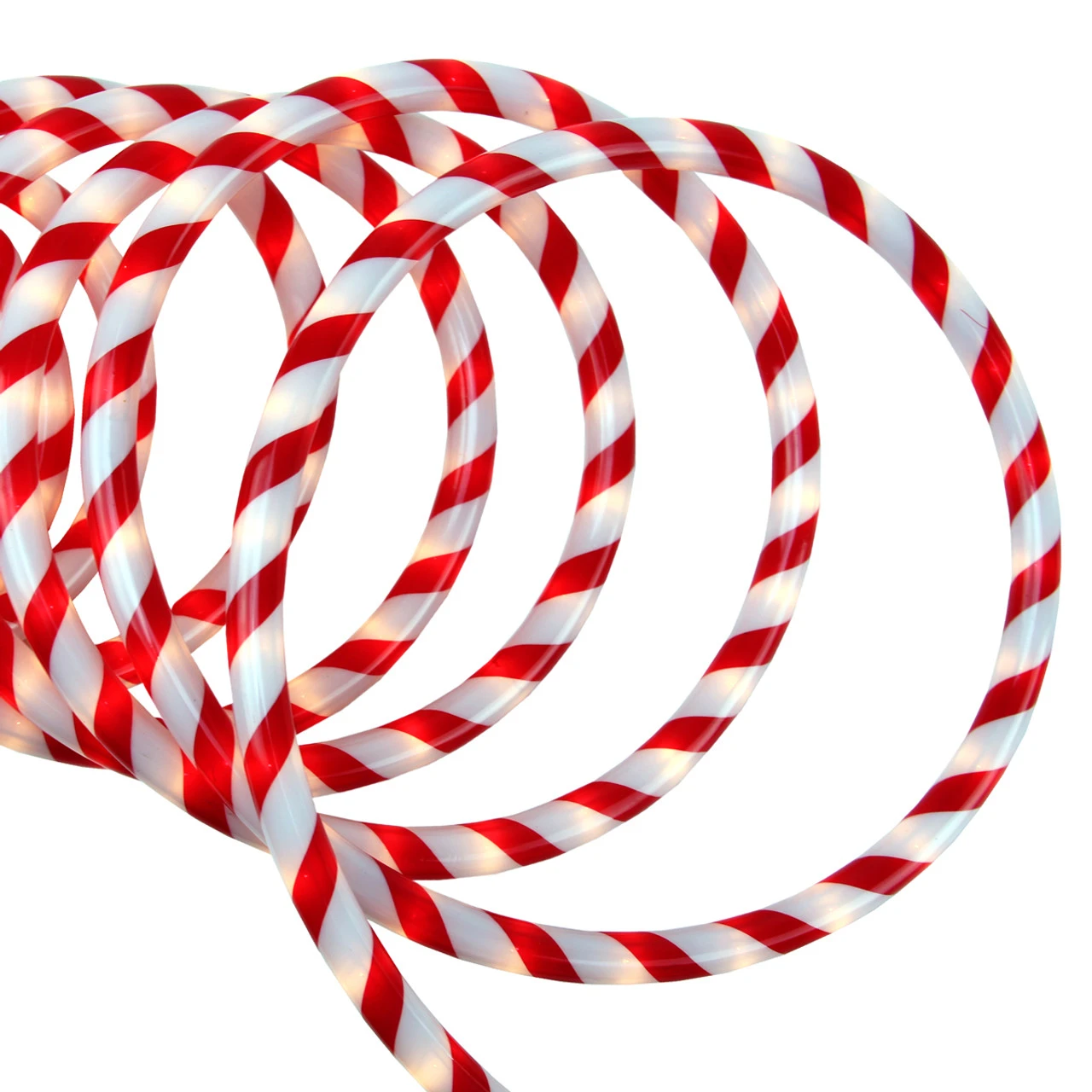 18' Red And White Striped Candy Cane Outdoor Christmas Rope Lights 2 18' Red And White Striped Candy Cane Outdoor Christmas Rope Lights - Image 2