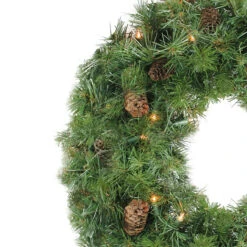 Pre-Lit Dakota Pine Artificial Christmas Wreath - 24-Inch, Clear Lights -Best Christmas Store northlight20z99420 02295.1667659850