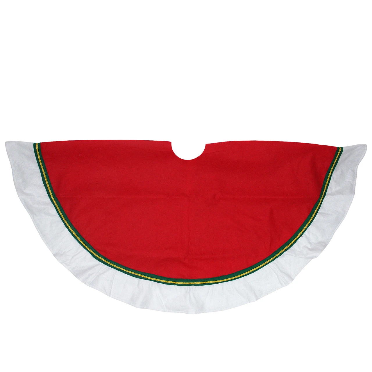 48" Red And White Contemporary Christmas Tree Skirt 2 48" Red And White Contemporary Christmas Tree Skirt - Image 2