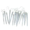 16ct Transparent Dripping Icicles Snowfall Christmas Light Tubes - 14.25 Ft Clear Wire