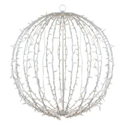 30" LED Lighted 3D Christmas Hanging Ball Decoration – Warm White Lights