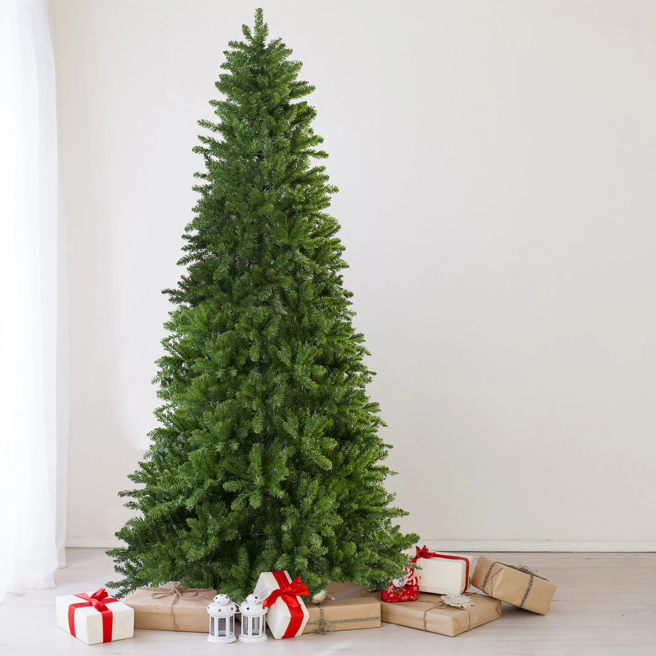 10' Slim Eastern Pine Artificial Christmas Tree - Unlit 2 10' Slim Eastern Pine Artificial Christmas Tree - Unlit - Image 2