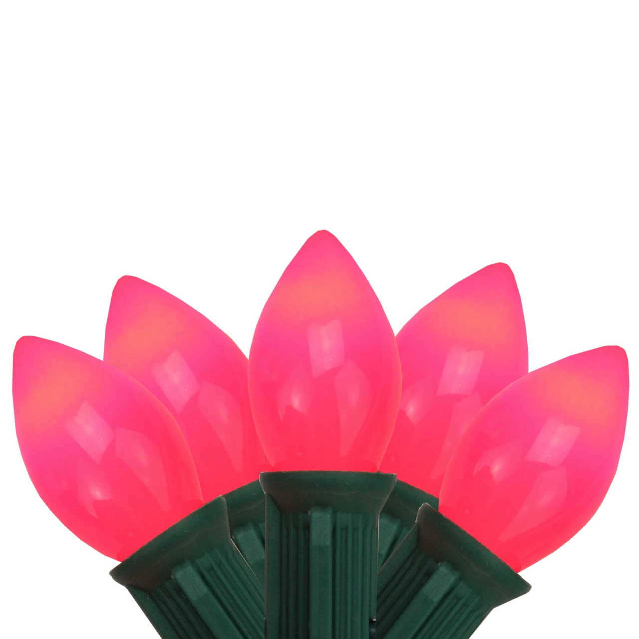 25-Count Opaque Red C7 Christmas Light Set, 24ftGreen Wire 1 25-Count Opaque Red C7 Christmas Light Set, 24ftGreen Wire