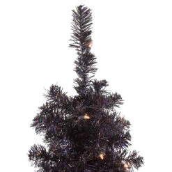 4' Pre-Lit Slim Black Artificial Tinsel Christmas Tree- Clear Lights -Best Christmas Store northlight b83507 1 46369.1667576683