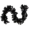 6' Pre-Lit Black Artificial Christmas Garland With Timer - Warm White LED Lights