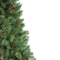 6.5' Pre-Lit Medium Mixed Pine And Iridescent Glitter Artificial Christmas Tree - Clear Lights -Best Christmas Store northlight b8 stand 68640.1667578500