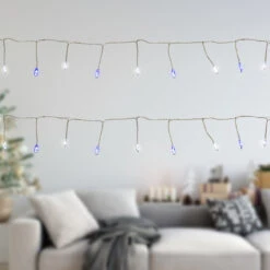 Set Of 40 Blue And White LED Fairy Christmas Lights With Remote Control 6’