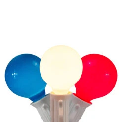10-Count Red, White And Blue G40 Globe Christmas Light Set, 9ft White Wire
