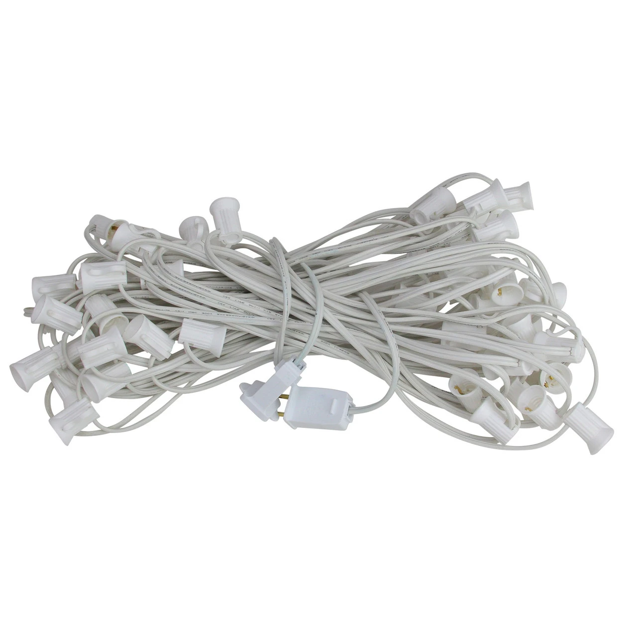 50' White Commercial C7 Christmas Light Socket Set 3 50' White Commercial C7 Christmas Light Socket Set - Image 3
