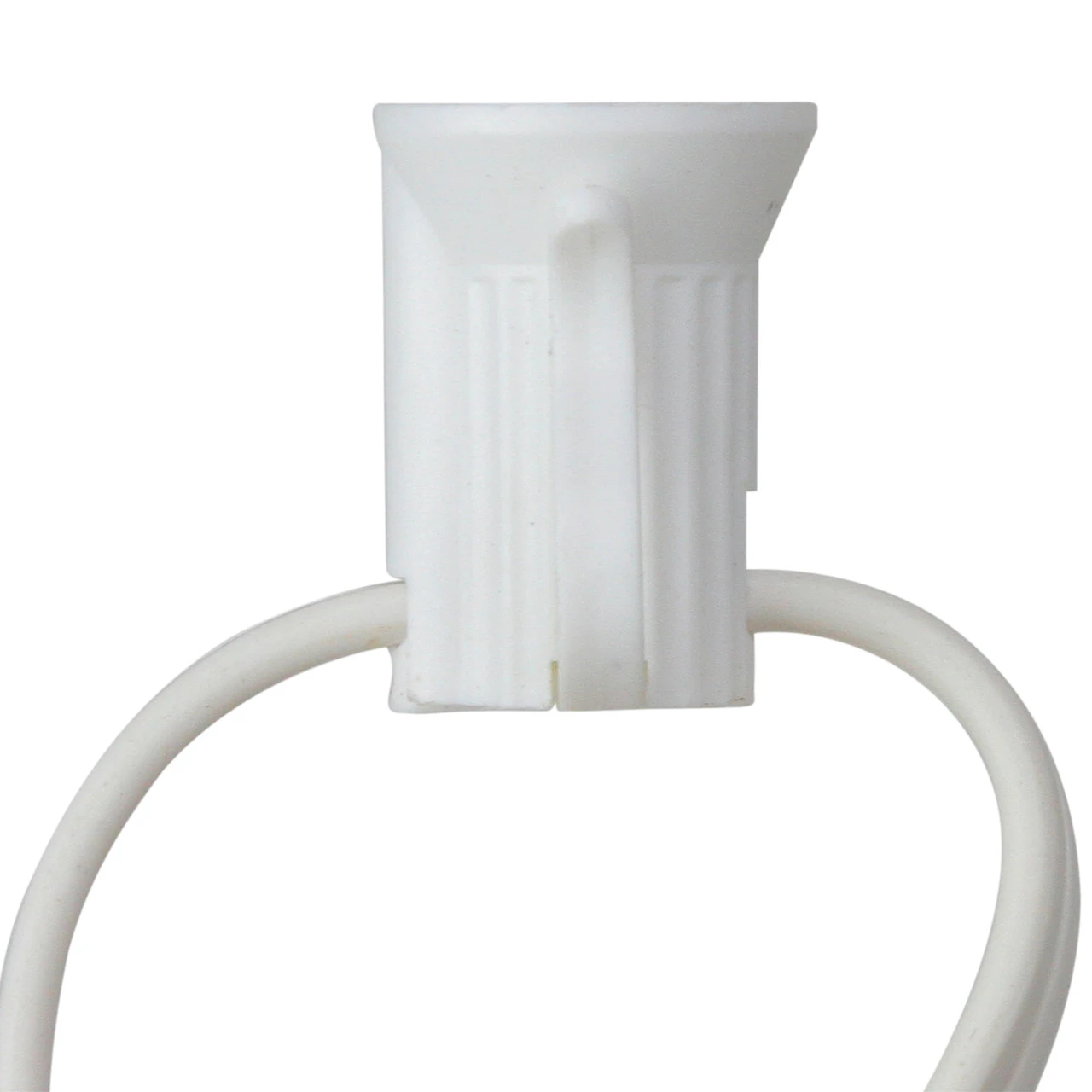 100' Commercial C7 Christmas Light Socket Set - 18 Gauge White Wire 2 100' Commercial C7 Christmas Light Socket Set - 18 Gauge White Wire - Image 2