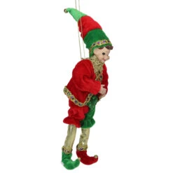 12" Red And Green Bendable Elf In A Suit Hanging Christmas Ornament -Best Christmas Store northlight e27402 3 29124.1667623270