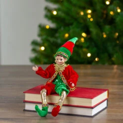 12" Red And Green Bendable Elf In A Suit Hanging Christmas Ornament -Best Christmas Store northlight e27402 5 72935.1667623270
